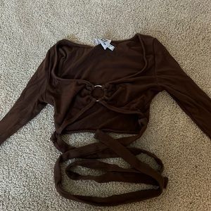 Princess Polly Brown Tie top